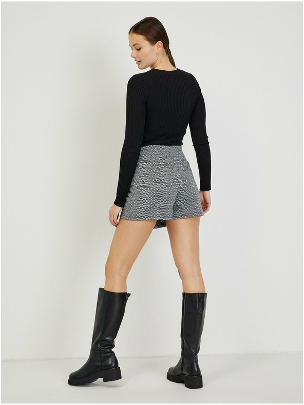 Orsay Schwarzer gemusterter Damen Rock/Shorts ORSAY