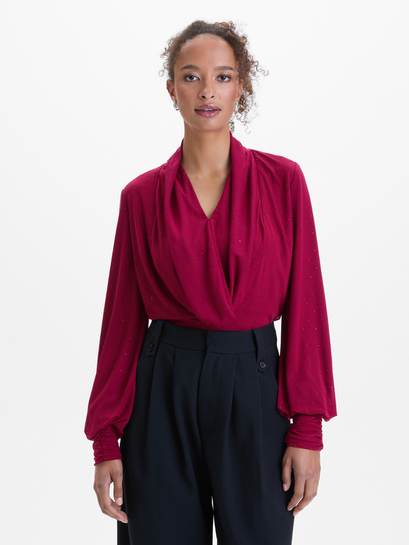 Orsay Weinrote Damenbluse mit Strass von ORSAY