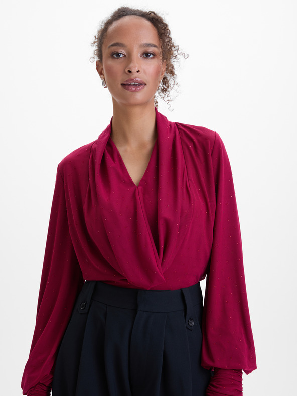 Orsay Weinrote Damenbluse mit Strass von ORSAY