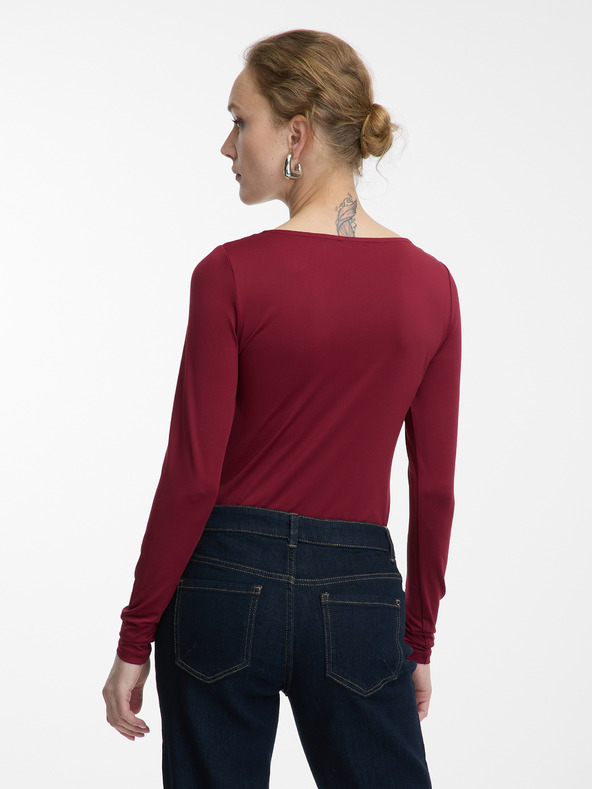 Orsay Weinrotes Damen-Langarmshirt ORSAY