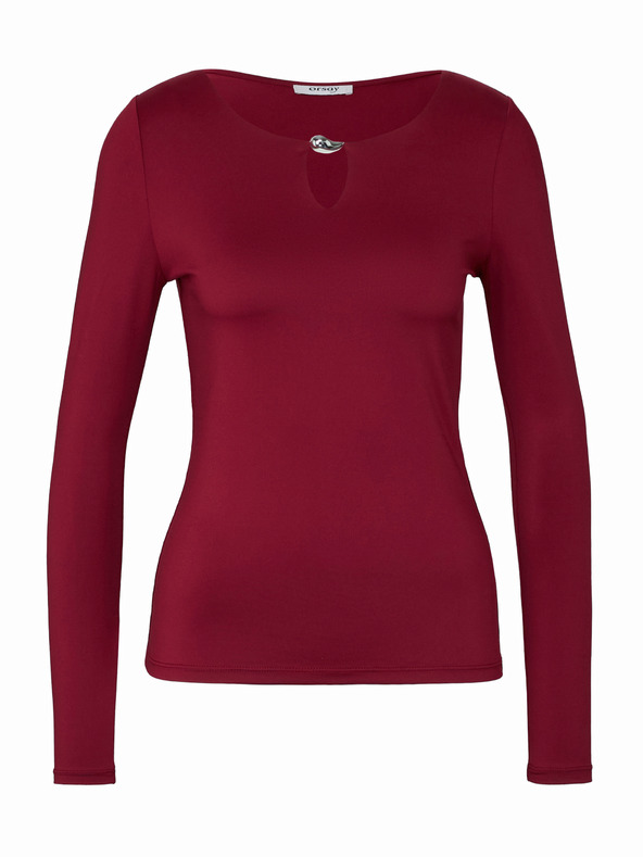 Orsay Weinrotes Damen-Langarmshirt ORSAY