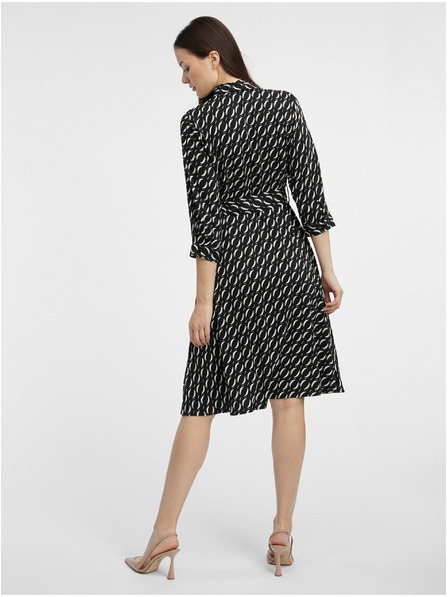 Orsay Schwarzes gemustertes Damen-Hemdblusenkleid von ORSAY