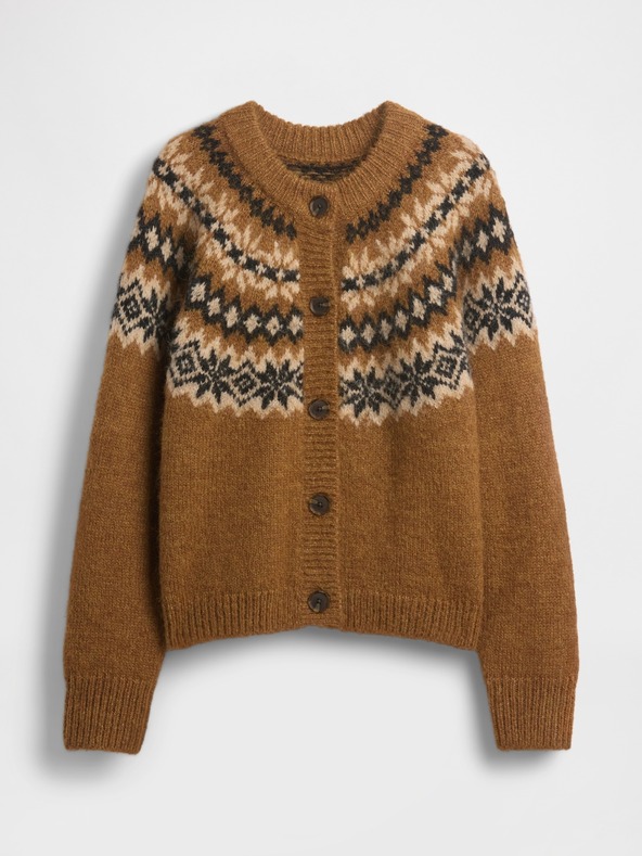 GAP Oversize Strickjacke Fair Isle mit Wollanteil GAP