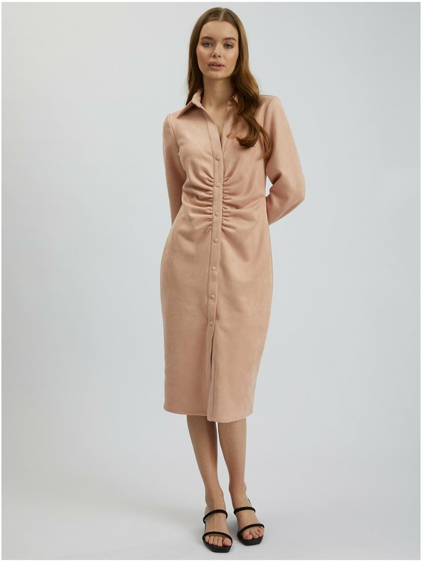 Orsay Hellrosa Damen Etuikleid Wildleder ORSAY