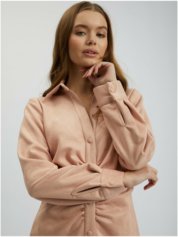 Orsay Hellrosa Damen Etuikleid Wildleder ORSAY