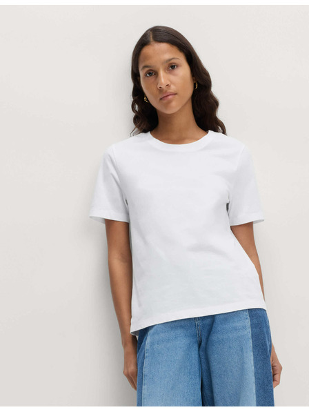 Marks & Spencer Weißes Marks & Spencer Baumwoll-Basic-T-Shirt für Frauen