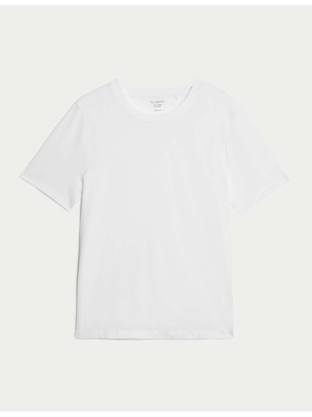 Marks & Spencer Weißes Marks & Spencer Baumwoll-Basic-T-Shirt für Frauen