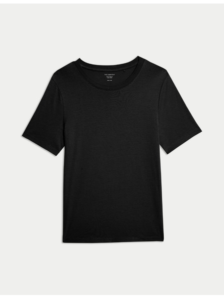 Marks & Spencer Schwarzes Basic-T-Shirt aus Baumwolle für Damen Marks & Spencer