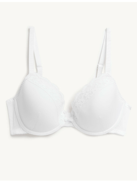 Marks & Spencer Dekolleté-BH mit Spitze, mit Bügeln und wattierten Cups, Größe 4,5 mm, mit wattierten Cups. A-E Marks & Spencer weiß