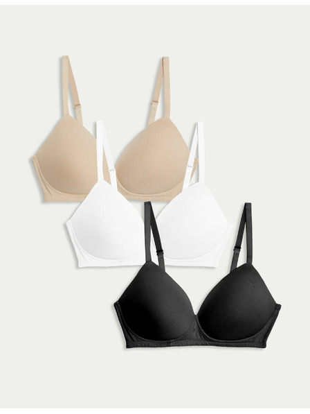 Marks & Spencer Set mit drei Bügel-BHs für Damen in Beige, Schwarz und Weiß von Marks & Spencer