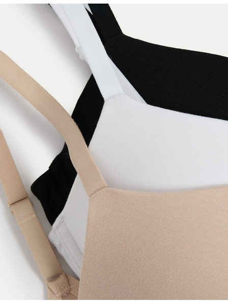Marks & Spencer Marks & Spencer Set aus drei Push-up-BHs für Frauen in Beige, Weiß und Schwarz mit Bügeln