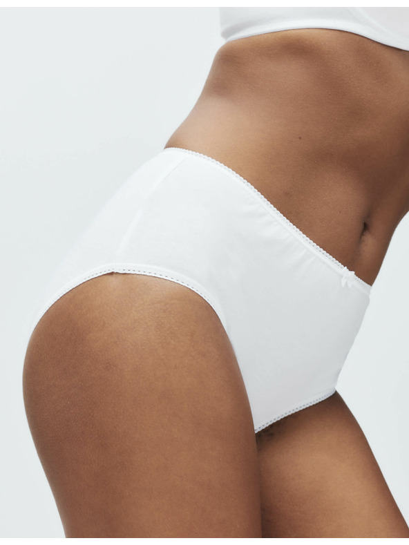 Marks & Spencer Baumwoll-Lycra®-Midislip, 5er-Pack Marks & Spencer weiß