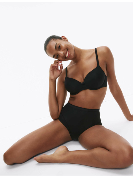 Marks & Spencer Hochtaillierte, leicht straffende Höschen ohne sichtbaren Saum, 2 Stück pro Packung Marks & Spencer schwarz