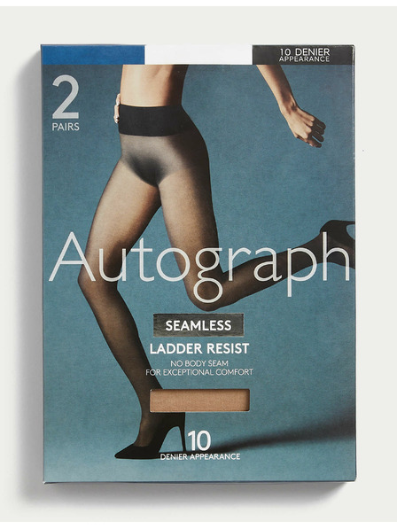 Marks & Spencer Set aus zwei Paar nahtlosen Damenstrumpfhosen in beige 10 DEN Marks & Spencer