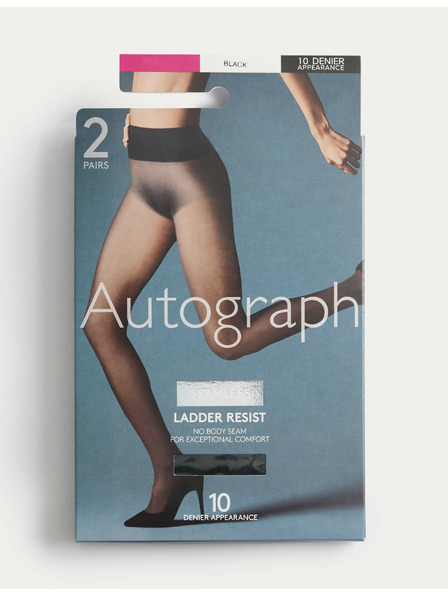 Marks & Spencer Set aus zwei Paar nahtlosen Damenstrumpfhosen in schwarz 10 DEN Marks & Spencer