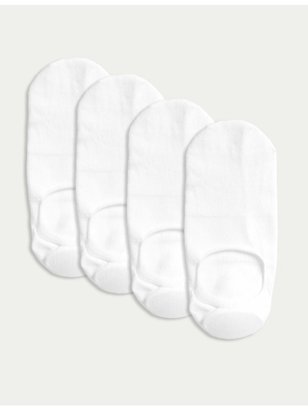 Marks & Spencer Marks & Spencer Baumwollsocken mit Innensohle, 4 Paar weiß