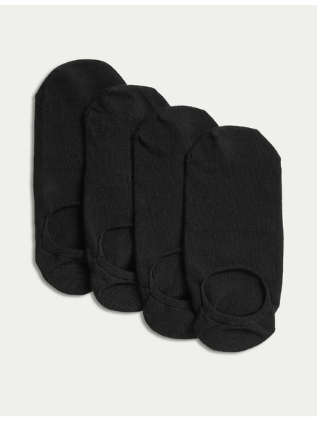 Marks & Spencer Vier Paar schwarze Marks & Spencer Trainer-Linersocken für Damen