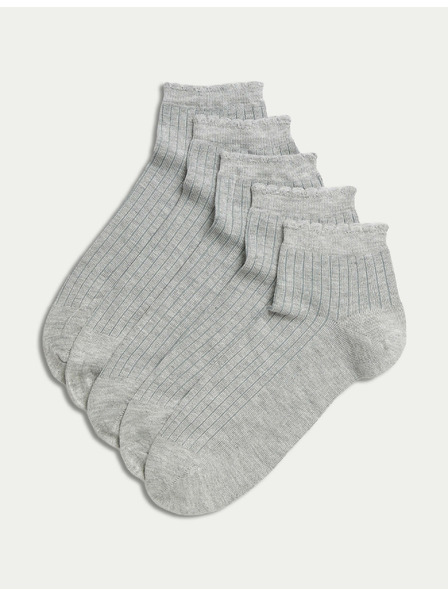 Marks & Spencer 5 Paar nahtlose Söckchen Marks & Spencer grau