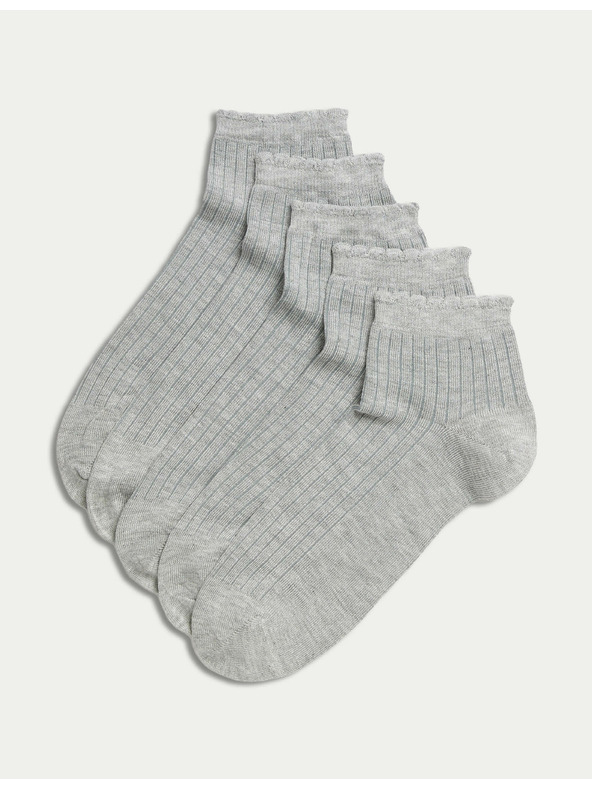 Marks & Spencer 5 Paar nahtlose Söckchen Marks & Spencer grau