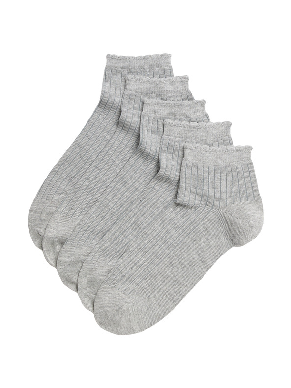 Marks & Spencer 5 Paar nahtlose Söckchen Marks & Spencer grau