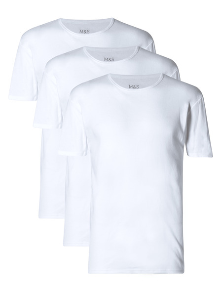 Marks & Spencer Set aus drei weißen Marks & Spencer Herren-T-Shirts