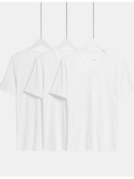 Marks & Spencer Set aus drei weißen Marks & Spencer Herren-T-Shirts