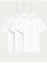 Marks & Spencer Dreier-Set Basic-T-Shirts für Herren in Weiß mit Marks & Spencer Cool & Fresh™ Technologie