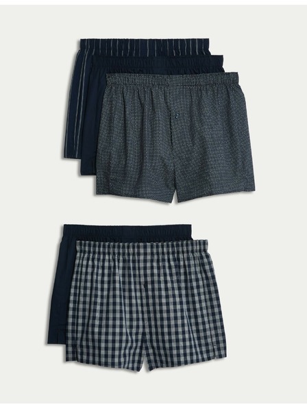Marks & Spencer Fünfteiliges Set Herren-Shorts in Dunkelblau und Dunkelgrau Marks Spencer