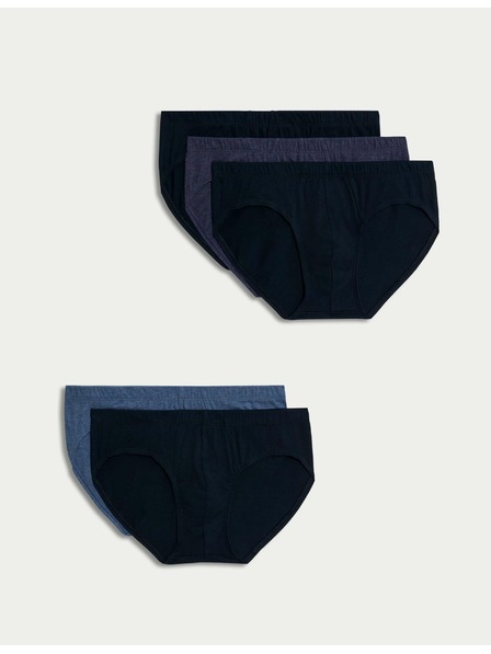 Marks & Spencer Fünfer-Set Herren-Slips in Blau und Dunkelblau von Marks & Spencer