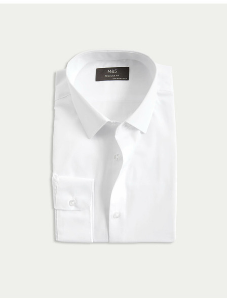 Marks & Spencer Hemd mit normaler Passform, bügelleicht Marks & Spencer weiß