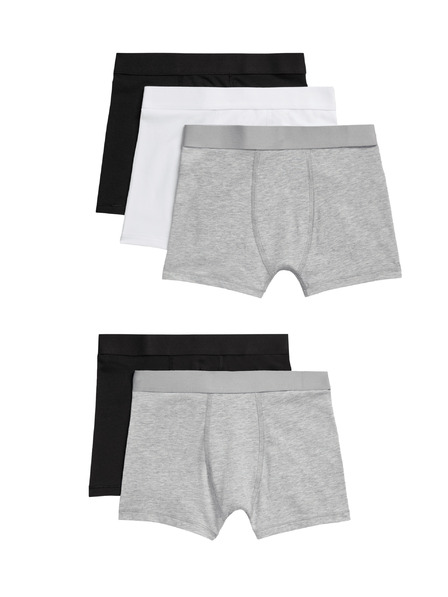 Marks & Spencer Einfarbige hohe Baumwollshorts (2-16 Jahre), 5er-Set Marks & Spencer grau