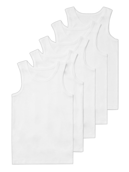 Marks & Spencer Tanktops aus reiner Baumwolle, 5er-Pack (2-16 Jahre) Marks & Spencer weiß