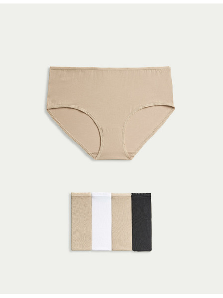 Marks & Spencer Fünfer-Set Damenslips in Beige, Weiß und Schwarz Marks & Spencer