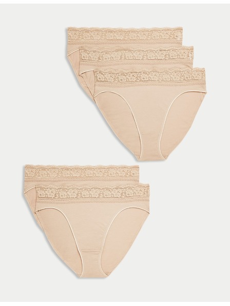 Marks & Spencer Marks & Spencer Fünfteiliges Höschen-Set für Damen in Beige