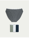Marks & Spencer Vierer-Set Damen-Slips in Grau, Weiß und Schwarz Marks & Spencer
