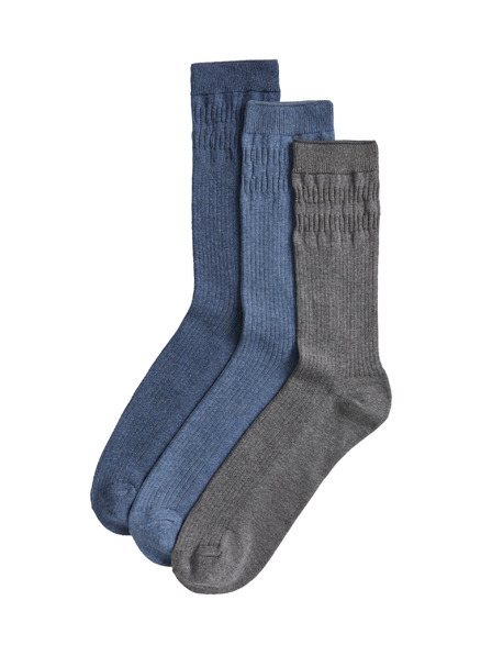 Marks & Spencer Drei Paar Herrensocken in blau und grau Marks & Spencer