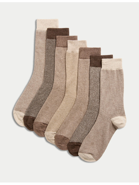 Marks & Spencer Sieben Paar braune Herrensocken von Marks & Spencer