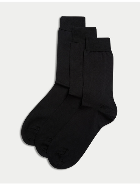 Marks & Spencer Socken aus reiner Baumwolle, 3 Paar, Marks & Spencer schwarz