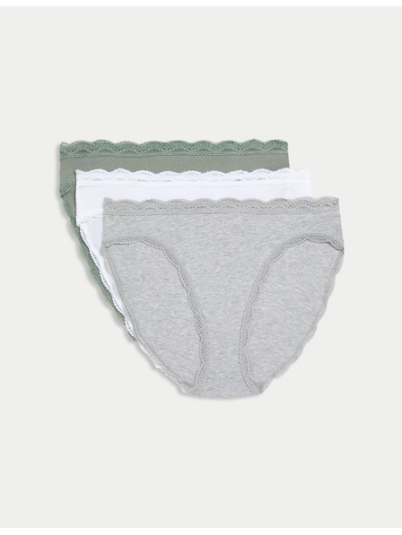 Marks & Spencer Höschen aus Baumwolle mit hoher Taille, 3 Stück Marks & Spencer grün