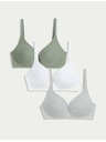 Marks & Spencer Glatter Bügel-BH mit Dekolleté, Größe 4, Größe 5, mit Bügel. A-E, 3er-Pack Marks & Spencer grün
