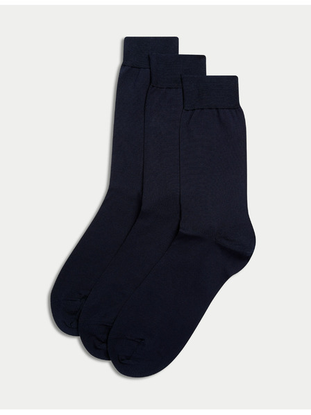 Marks & Spencer Socken aus reiner Baumwolle, 3 Paar Marks & Spencer navy blue