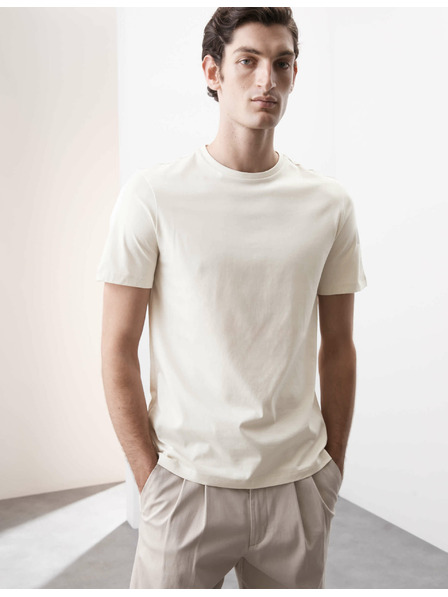 Marks & Spencer T-Shirt aus Premium-Baumwolle, schmaler Schnitt Marks & Spencer creme