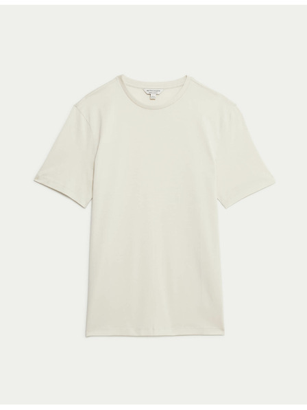 Marks & Spencer T-Shirt aus Premium-Baumwolle, schmaler Schnitt Marks & Spencer creme