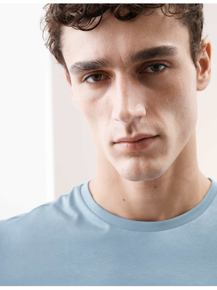 Marks & Spencer T-Shirt aus Premium-Baumwolle, schmaler Schnitt Marks & Spencer blau