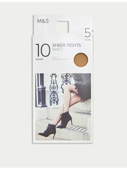 Marks & Spencer Damenstrumpfhose 10 DEN, 5 Paar pro Packung Marks & Spencer beige