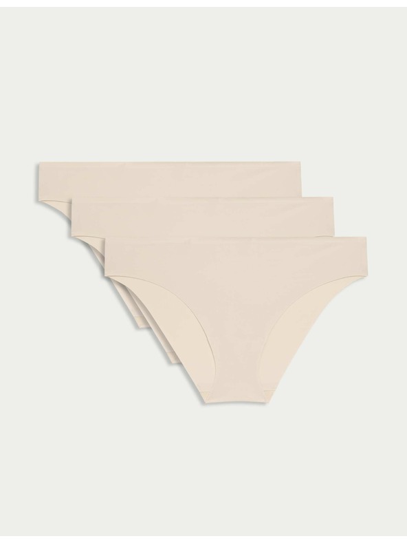 Marks & Spencer Invisible Brazilian panties without visible hems, 3-pack Marks & Spencer beige