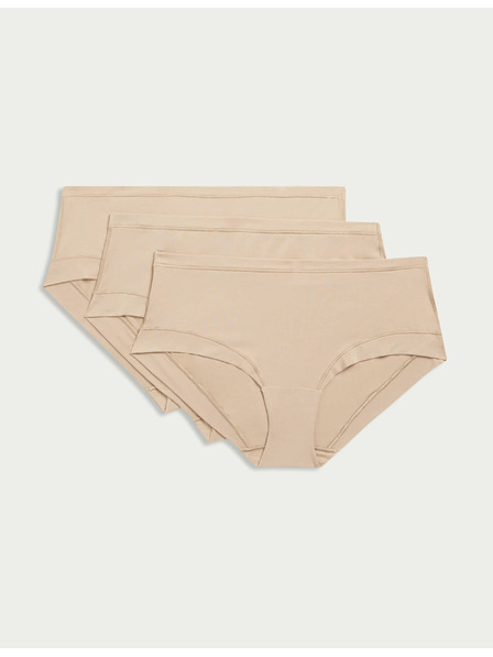 Marks & Spencer Shorts-Slip aus Modal mit niedriger Taille und Flexifit™-Technologie, 3er-Pack von Marks & Spencer in Beige