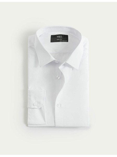 Marks & Spencer Slim Fit Hemd, bügelleicht Marks & Spencer weiß