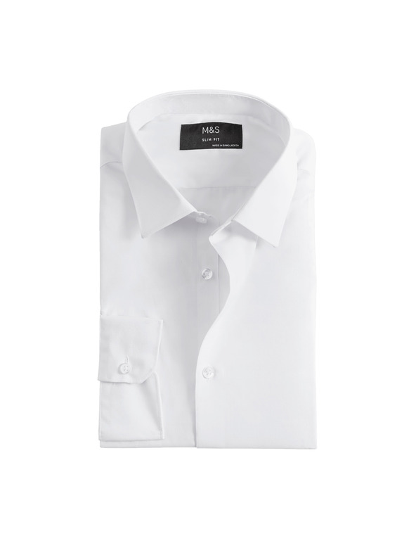 Marks & Spencer Slim Fit Hemd, bügelleicht Marks & Spencer weiß