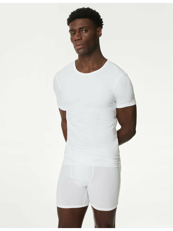 Marks & Spencer Dreier-Set Basic-T-Shirts für Herren in Weiß mit Marks & Spencer Cool & Fresh™ Technologie